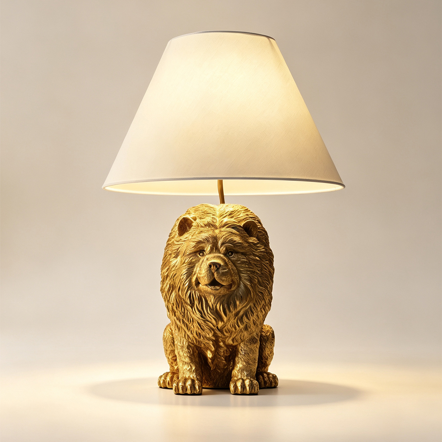 Desk Lamp - クリエイティブなチャウチャウの動物モチーフのレジン製デスクランプ。パーソナライズされた彫刻オーナメントとして、リビングルーム、寝室、ベッドサイドに飾り、間接照明として活用できます。