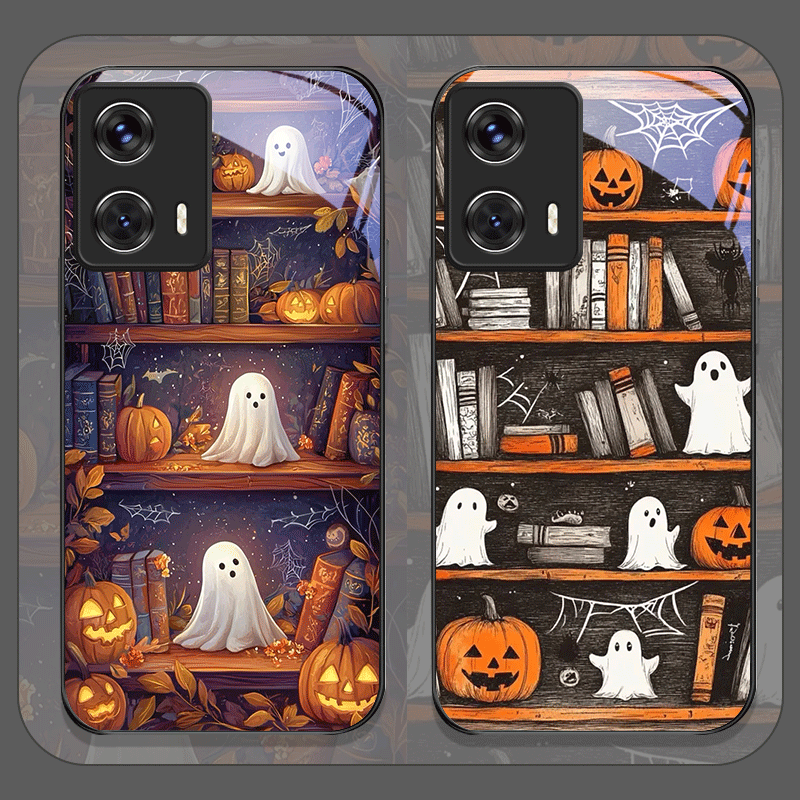 ハロウィン パンプキン ゴースト 本棚 強化ガラス製 スマホ - Bookshelf のレビューと価格