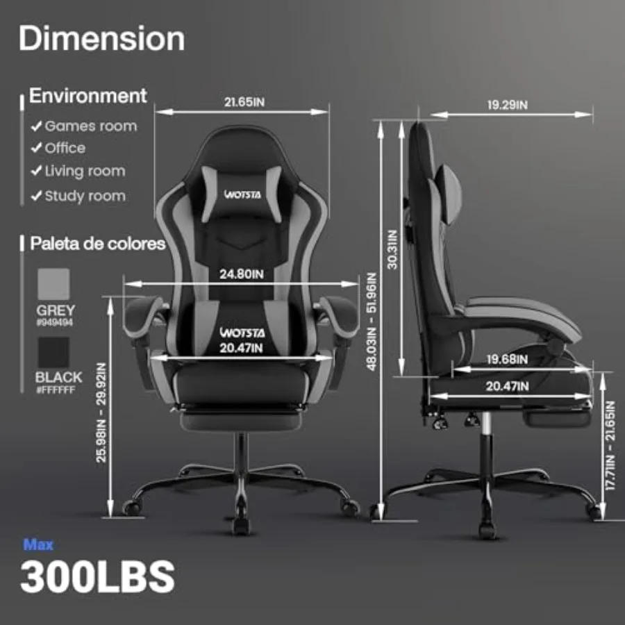 人間工学に基づいたデザインのゲーミングオフィスチェア。フット - Office Stool のレビューと価格