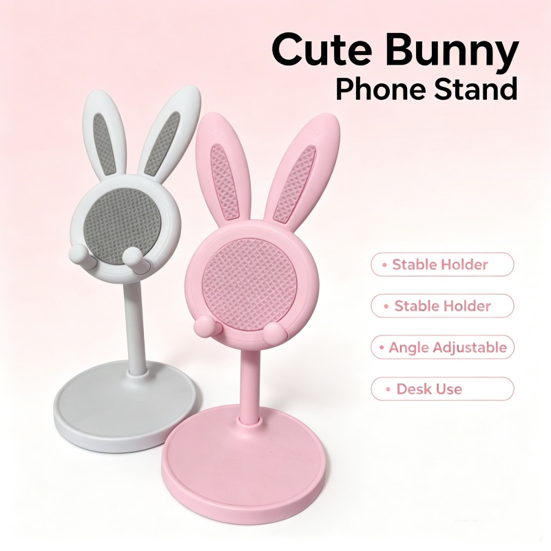 かわいいバニー電話スタンド調節可能なデスク電話ホルダー滑り止 - Standing Desk のレビューと価格