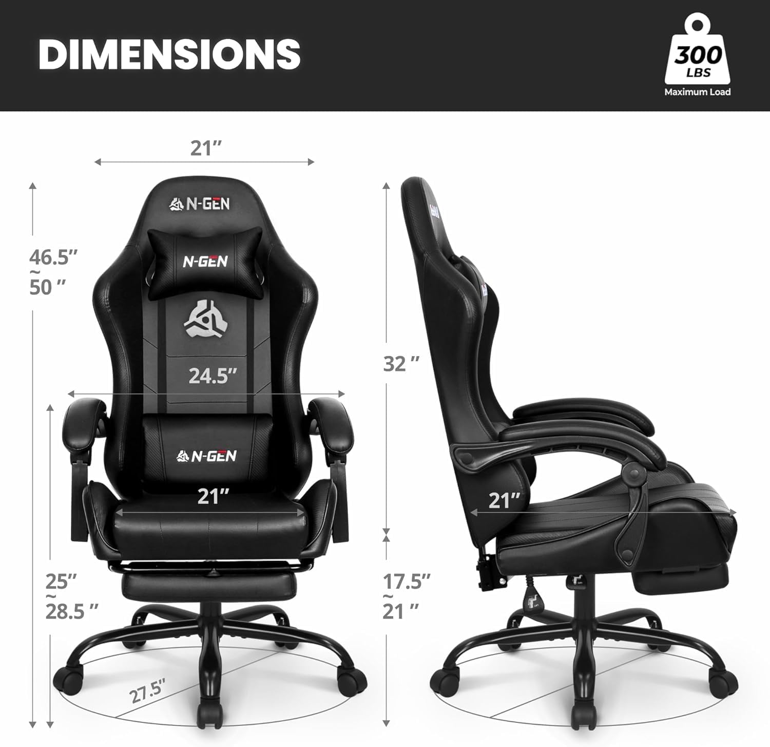 フットレスト付きゲーミングチェア、ランバーサポート、ホームオ - Office Chair のレビューと価格