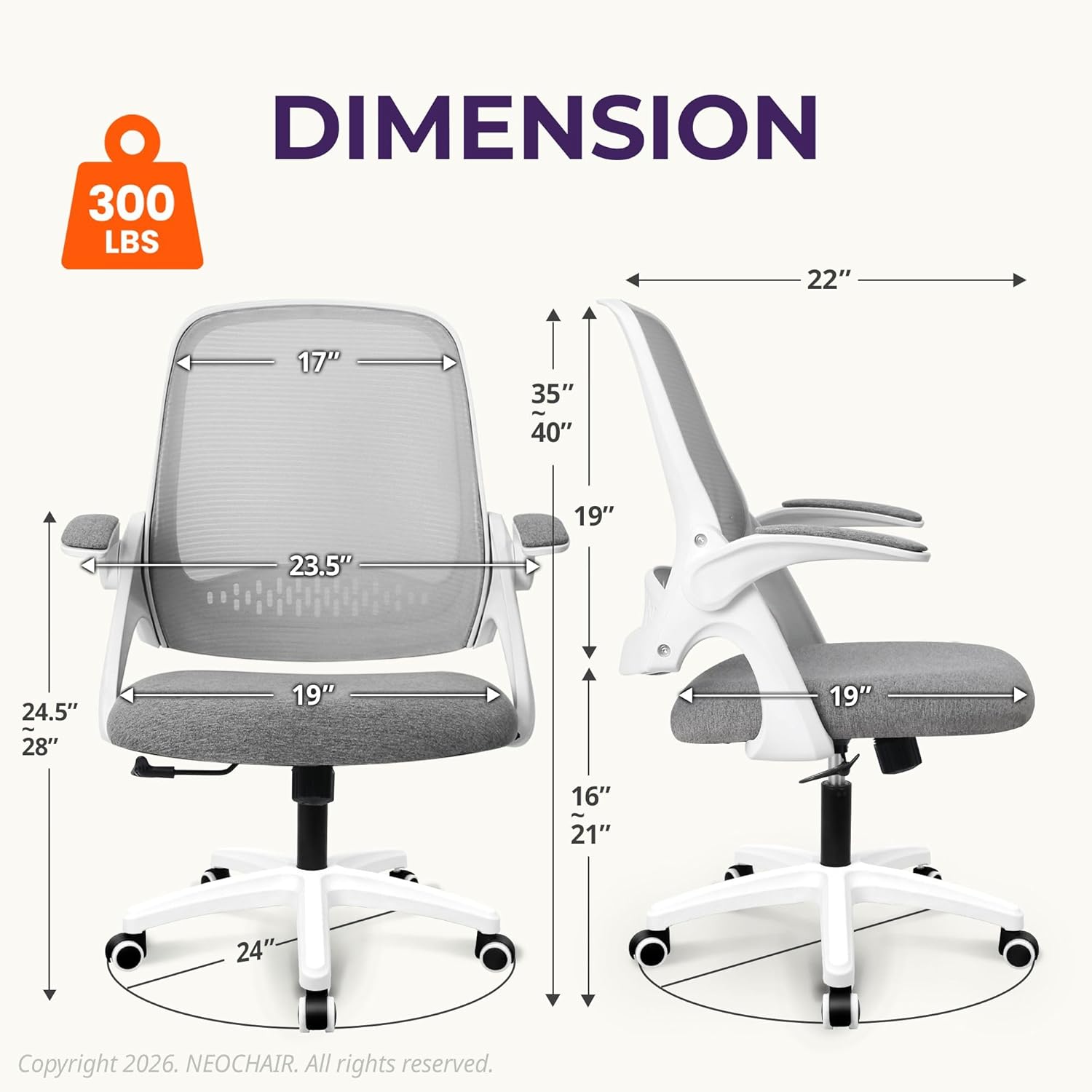 人間工学に基づいたメッシュオフィスチェア、ランバーサポート付 - Office Chair のレビューと価格