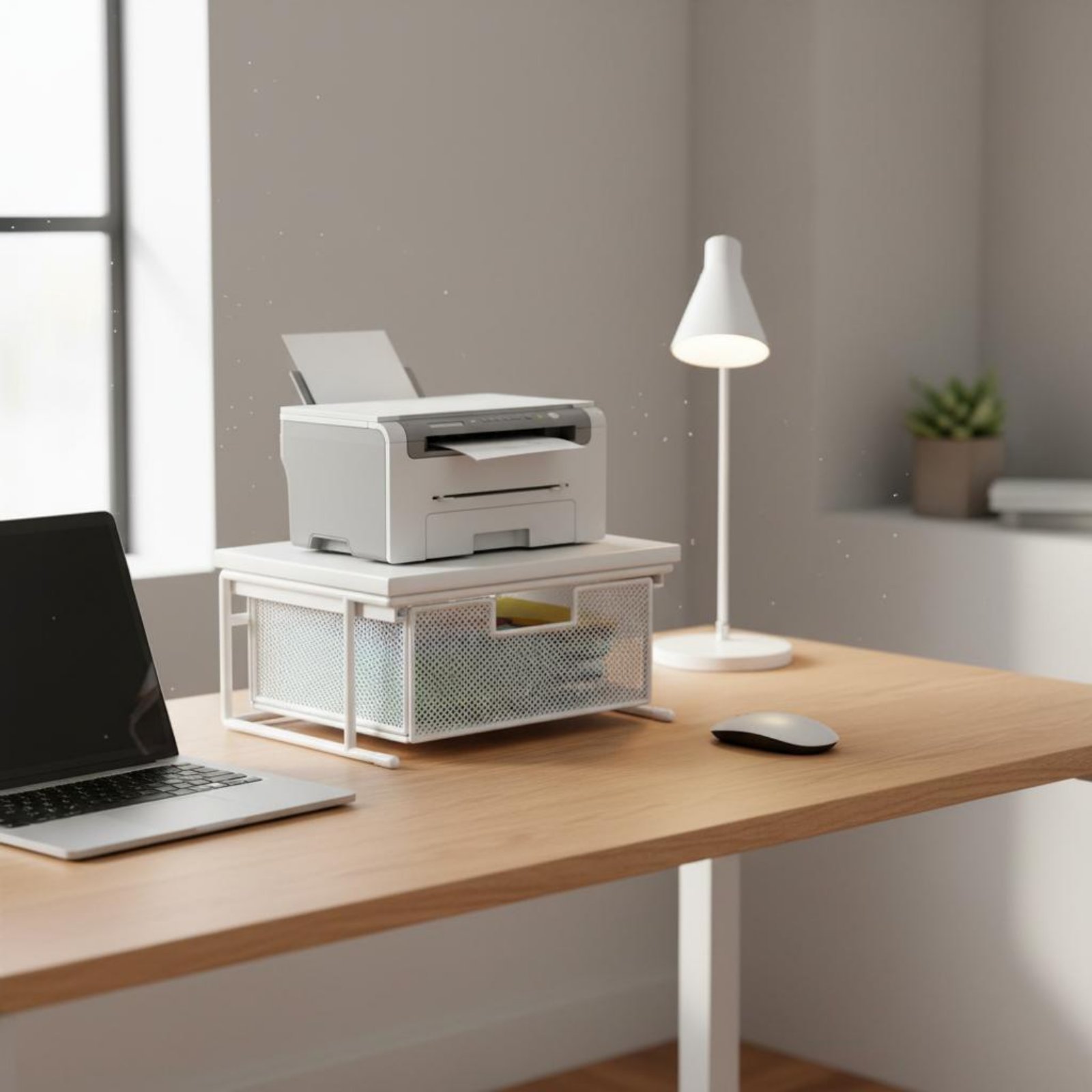 引き出し付きプリンタースタンド 省スペースデスクトッププリン - Printer Stand のレビューと価格