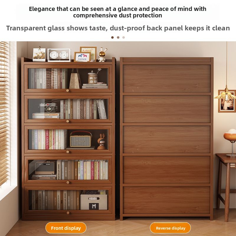 多機能竹製本棚、大容量、木製、収納キャビネット、ディスプレイ - Bookshelf のレビューと価格