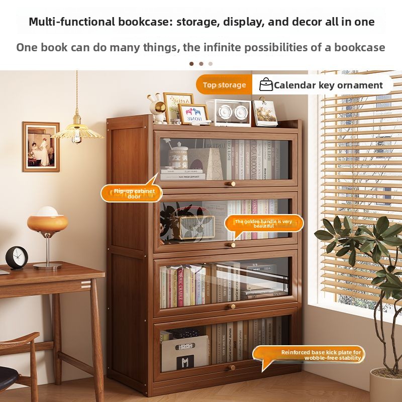 多機能竹製本棚、大容量、木製、収納キャビネット、ディスプレイ - Bookshelf のレビューと価格