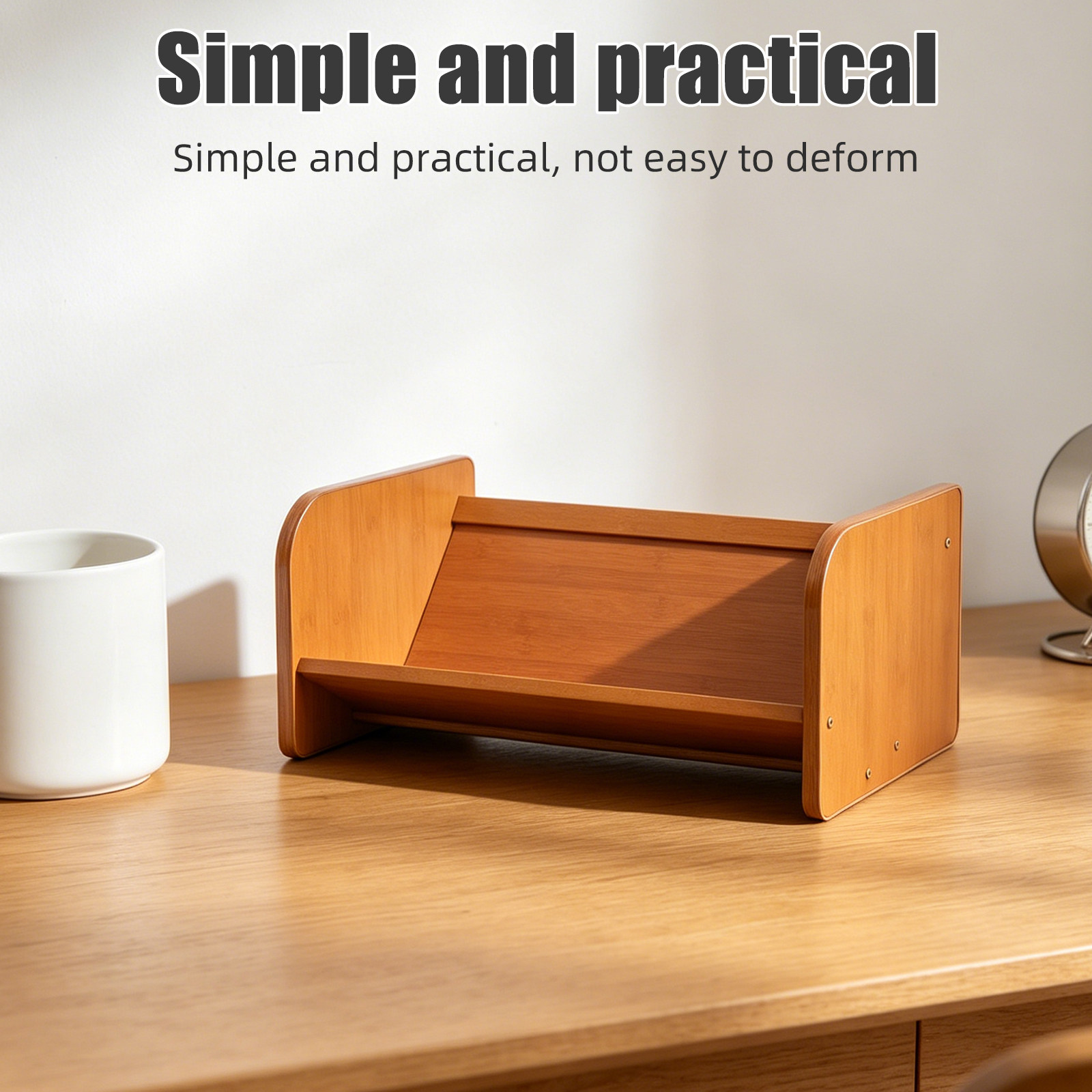 竹製のレコードホルダー兼ファイル収納。机の上を整理整頓し、傾 - Desk Organizer のレビューと価格