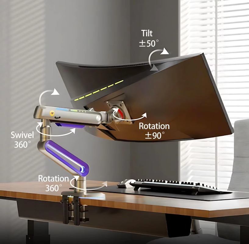 人間工学に基づいたゲーミングモニターアーム フラット/ウルト - Monitor Stand のレビューと価格