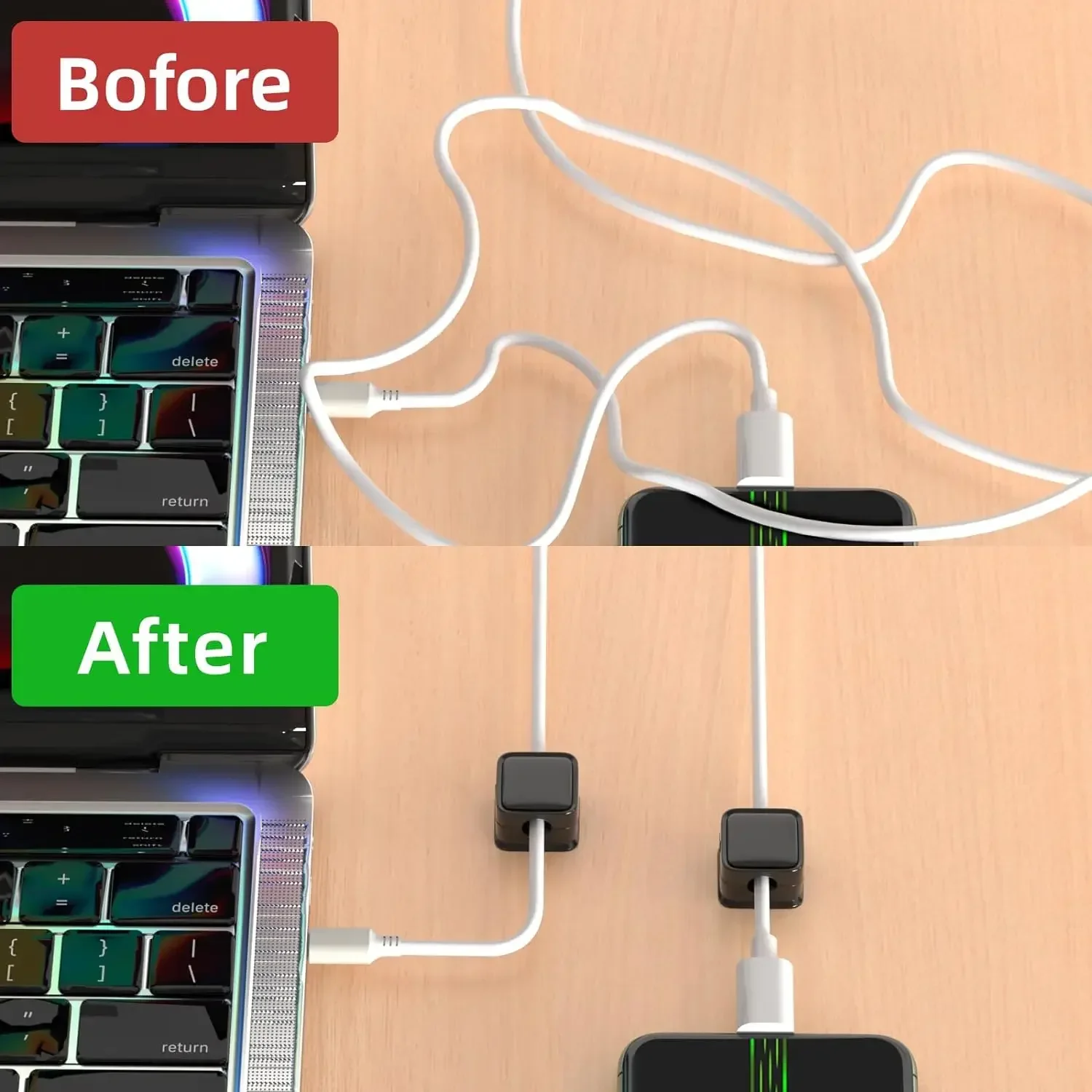 小型ケーブル整理ホルダー。磁石付きで、滑らかな調整が可能。デ - Desk Organizer のレビューと価格
